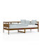 Καναπές Κρεβάτι Μονό από Μασίφ Ξύλο Καφέ Μελί για Στρώμα 80x200cm