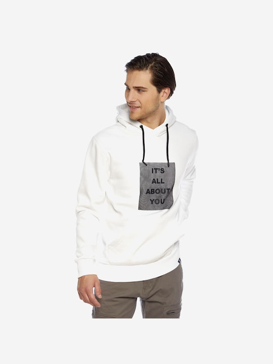Brokers Jeans Men's Sweatshirt with Hood and Pockets White