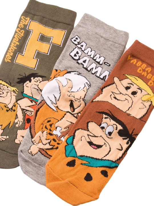 Warner Bros Παιδικές Κάλτσες Μακριές Flintstones Πολύχρωμες 3 Ζευγάρια