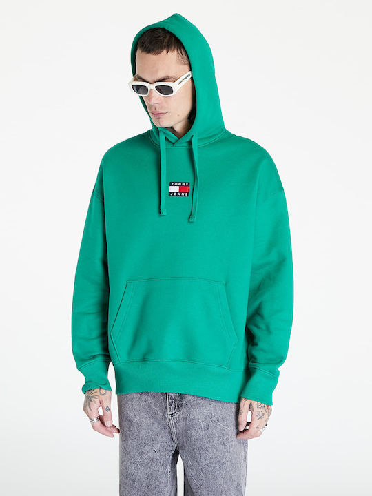 Tommy Hilfiger Men's Sweatshirt with Hood and Pockets Green