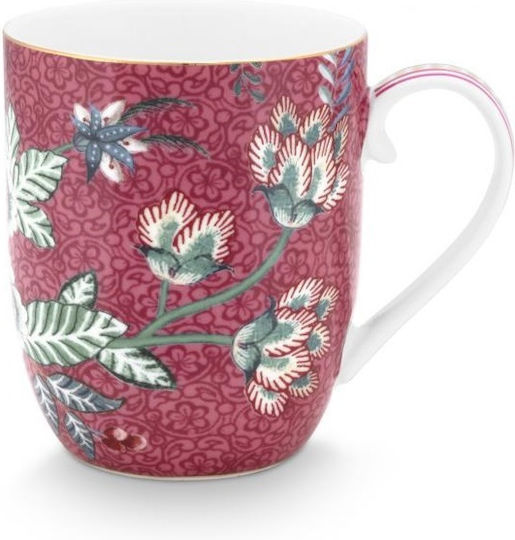 PiP Studio Flower Festival Κούπα από Πορσελάνη Dark Pink 145ml