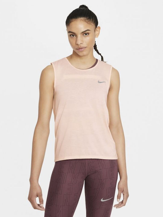 Nike Dri-Fit Division Αμάνικη Γυναικεία Αθλητική Μπλούζα Ροζ