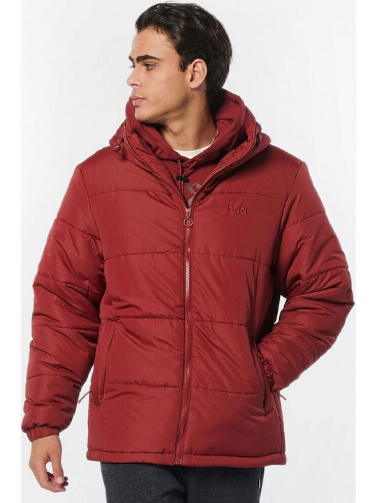 Body Action Geacă Puffer Bordo Închis