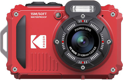 Kodak WPZ2 Compact Aparat Foto 16MP Cu Zoom Optic 4x cu Ecran 2.7" și Rezoluție Video 1920 x 1080 pixeli Roșu