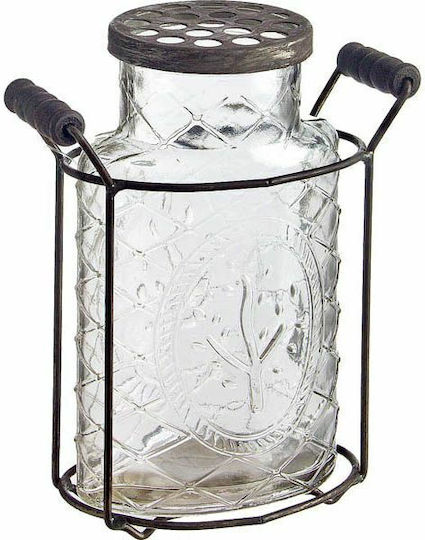 JK Home Decoration Διακοσμητικό Βάζο Glas Transparent 15x19cm 1Stück