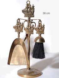Royal Art Collection STL464GL Σετ Εργαλείων Τζακιού με Κρεμανταλά Μπρούτζινο