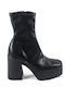 Leder Stiefeletten Damen Schwarz
