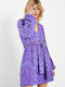 Glamorous Mini Evening Dress Wrap Purple