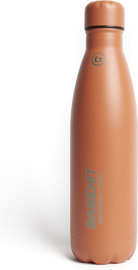 Basehit Recyclable Thermos Bottle Stainless Steel BPA Free 500ml Peach With Straw