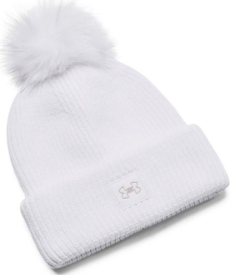 Halftime Pom Pom Beanie Γυναικείος Σκούφος σε Λευκό χρώμα