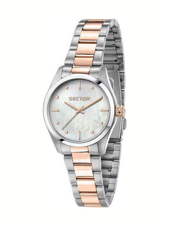 Breeze Γυναικείο Ρολόι 42mm Χρονογράφος Μπαταρίας με Μεταλλικό Μπρασελέ Ασημί/Χρυσό