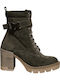 Wildleder Stiefeletten Damen Khaki
