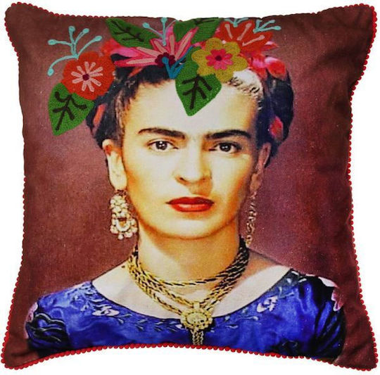 Synchronia Възглавница за Диван Frida от 100% Памук Бордо 45x45см
