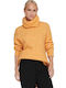 Only Women's Long Sleeve Sweater Woolen Turtleneck Yellow