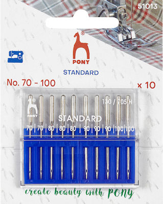 Machine needles for regular fabrics No 70-80-90-100 (10 pieces)