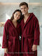 Casa Colori Bathrobe with Hood Burgandi