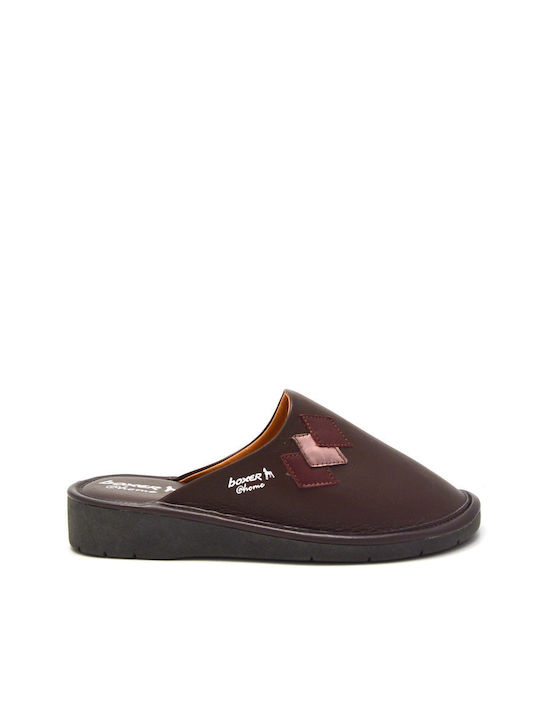 Boxer Leather Women's Slipper In Brown Colour 6...