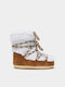 Moon Boot Light Low Shearling Γυναικεία Μποτάκια με Γούνα Beige/White