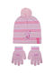 Stamion Peppa Pig Kids Beanie Set with Gloves Knitted Pink