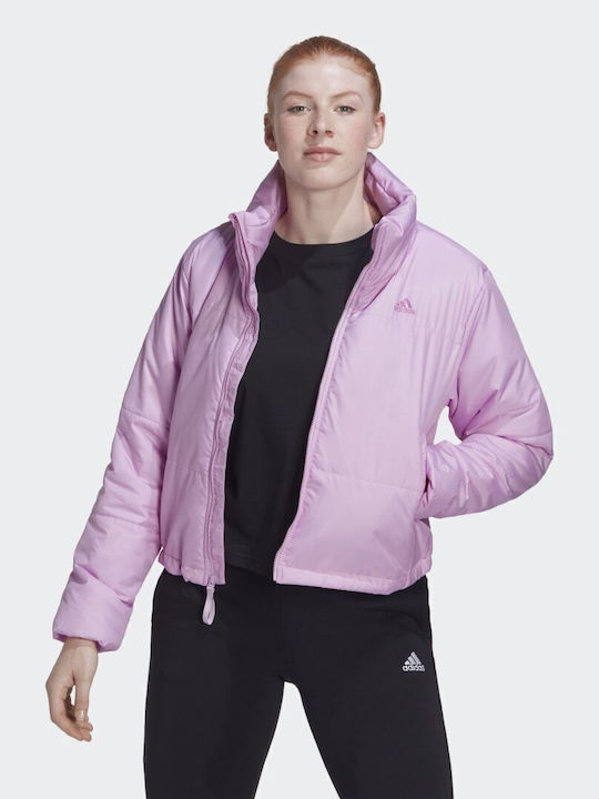 Insulated Women's Short Puffer Jacket for Winter Lilacc