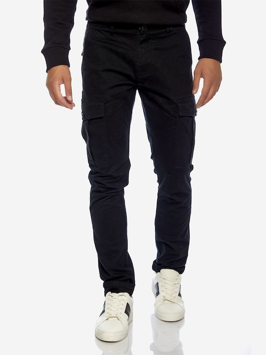 Trousers Cargo Elastic in Regular Fit Black