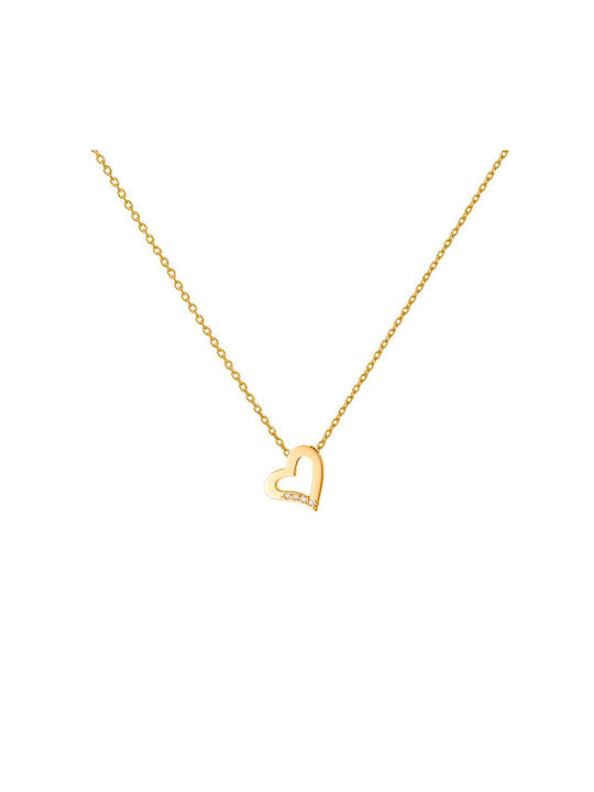 14-carat gold necklace with heart