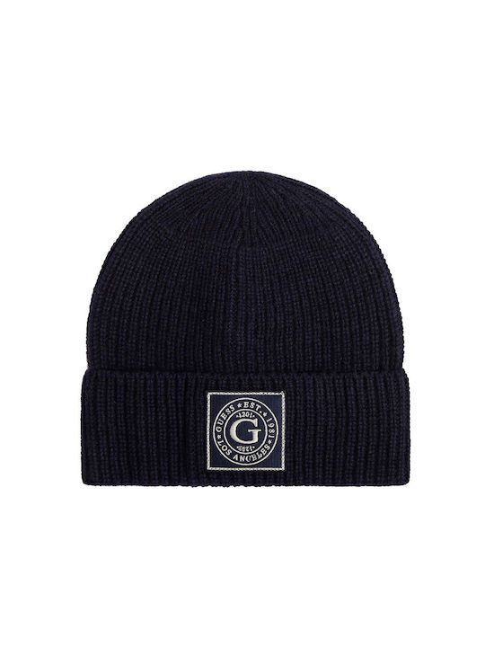 Guess Ribbed Beanie Cap Navy Blue