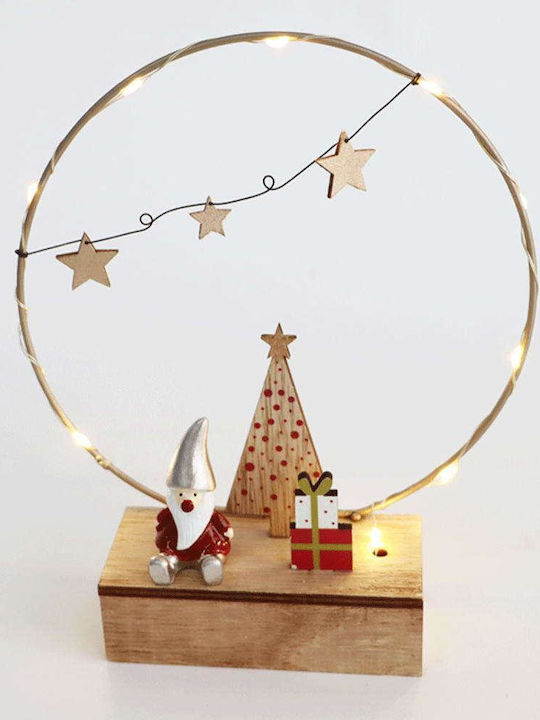 Aca Illuminated Christmas Wooden Figure Height 20cm 2pcs