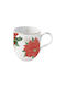 Marva Poinsettia-Berries Ornament de masă de Crăciun Cană De porțelan Alb