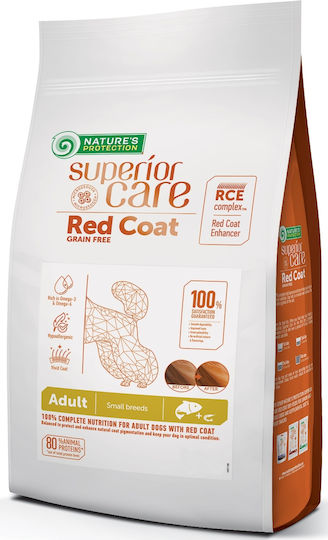 Nature's Protection Superior Care Red Coat 1.5kg Dry Food Grain-Free & Gluten-Free for Adult Small Breed Dogs with Salmon