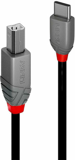 Lindy USB 2.0 Cable USB-C male - USB-B Μαύρο 3m 36943