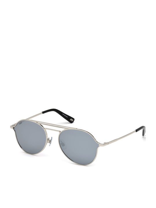 Web Men's Sunglasses with Silver Metal Frame an...