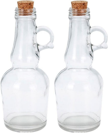 Excellent Houseware Öl- & Essigspender-Set Glas mit Ausgießer 250ml