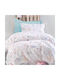 Rythmos Zoomies Kids Duvet Cover Set Single with Pillowcase Cotton White 160x250cm