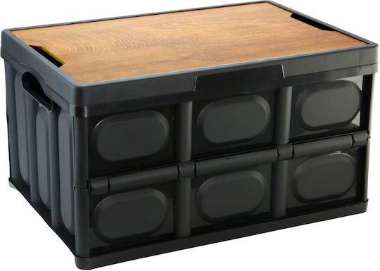Viosarp Wooden Storage Box with Lid Gray 53x35x28.5cm