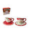 AGC Set Christmas Cups Ceramic Width 10cm. 2pcs (Μiscellaneous Designs/Colors)