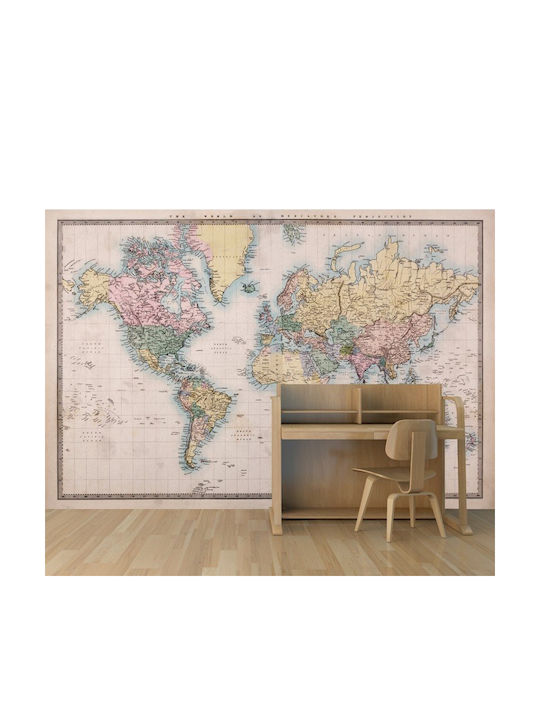 Wallpaper - World Map Embossed 450x270cm