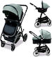 Asalvo Two+ Verstellbar 3 in 1 Baby Kinderwagen Geeignet für Neugeborene Grün