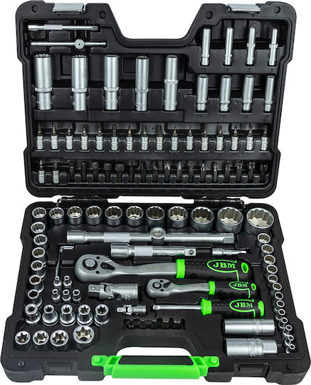 JBM Ратчетни и гнездови гарнитури 1\2" & 1\4" 113бр