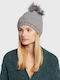 4F Pom Pom Beanie Männer Beanie Gestrickt in Gray Farbe