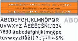 STANDARDGRAPH ΣΤΕΝΣΙΛ ΓΡΑΜΜΑΤΩΝ ΑΓΓΛΙΚΑ 202/12mm