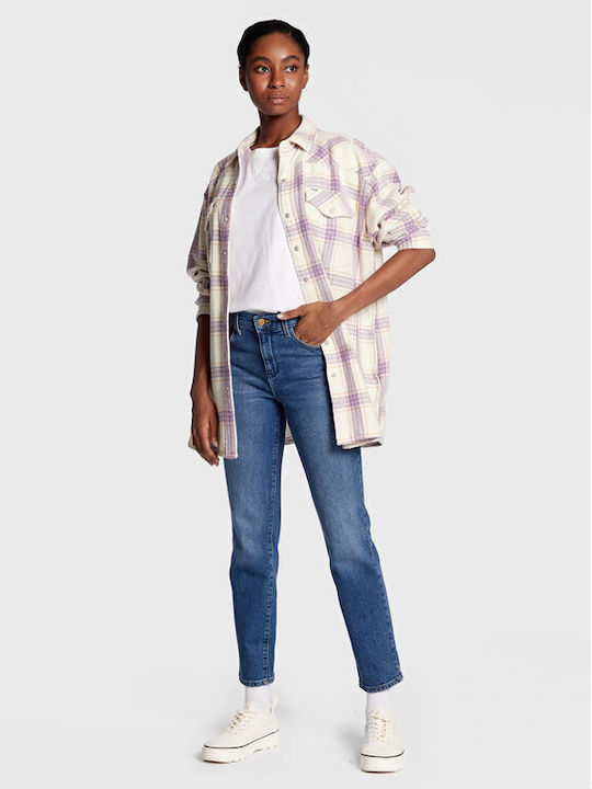 Wrangler Γυναικείο Καρό Μπεζ Overshirt