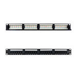 Nanocable Panou Patch pentru Rack 1U 19" 24 Porturi cat6a Negru