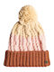 Pom Pom Beanie Γυναικείος Σκούφος με Πλεξούδες Baked Clay