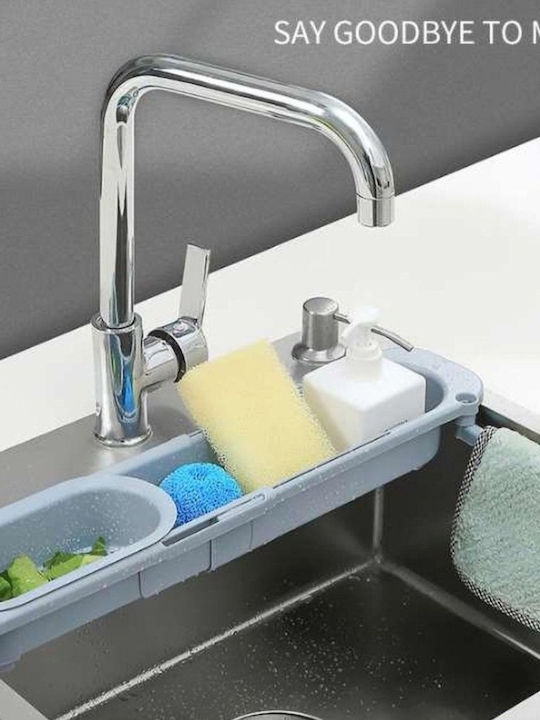 Kitchen Sink Organizer from Plastic in Gray Color 50x8.5x8.5cm
