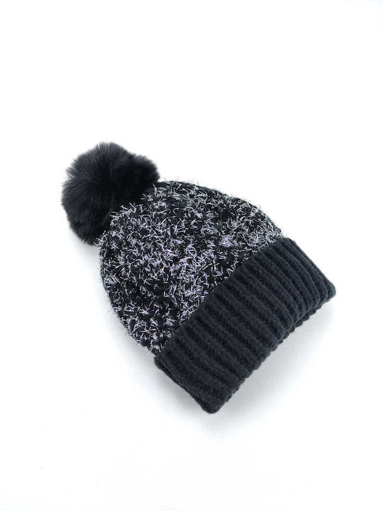 Verde 12-0304 Beanie Cap with Braid Black