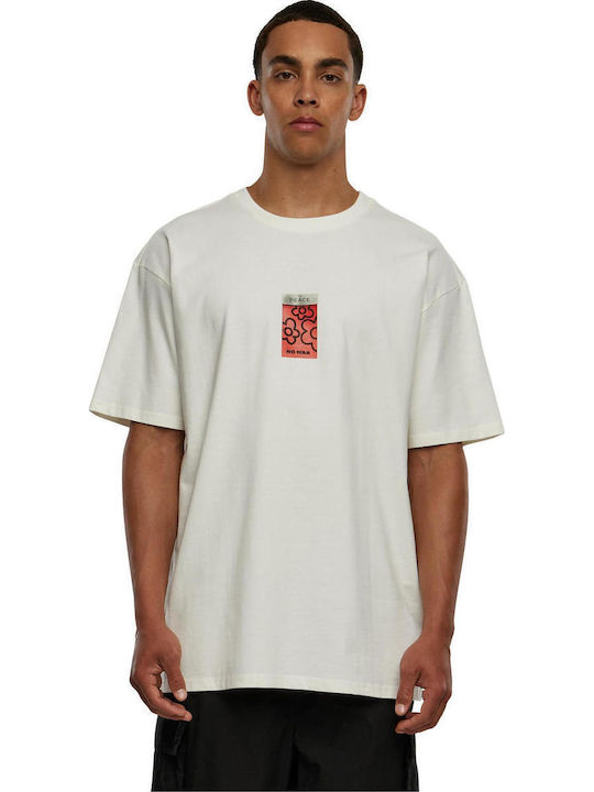 Mister Tee Puffer Peace Huge T-Shirt Beige