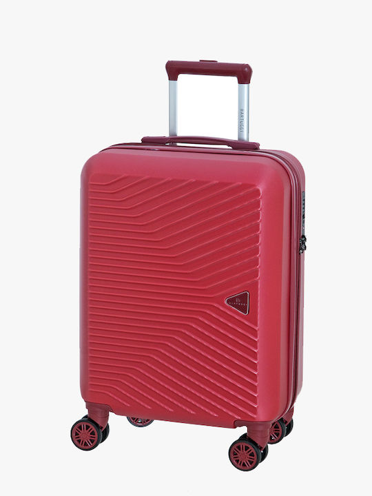 Bartuggi 712-8093.51 Valiză De Călătorie De Cabina Dură Burgundy Cu 4 Roți Înălțime 55 Cm