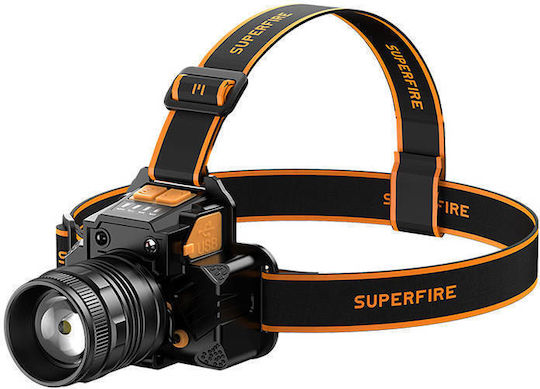 Superfire Επαναφορτιζόμενος Φακός Κεφαλής LED με Μέγιστη Φωτεινότητα 350lm
