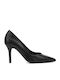 Leather Pointed Toe Black Heels
